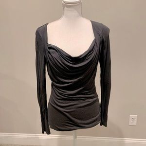 Mossimo Cowl Neck Long-Sleeve Top in Gray